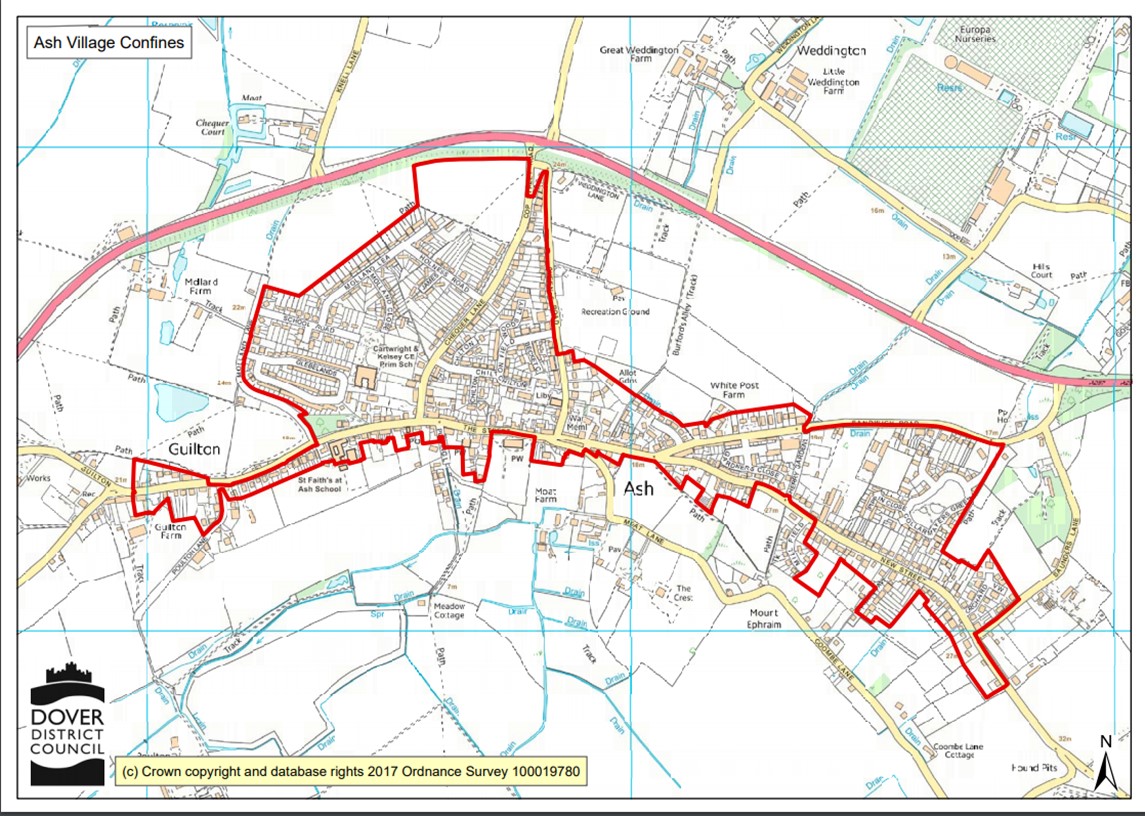Map of Ash settlement boundary 2015